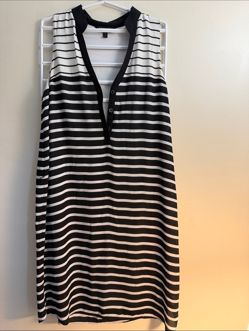 Black & White Striped Sleeveless Tunic